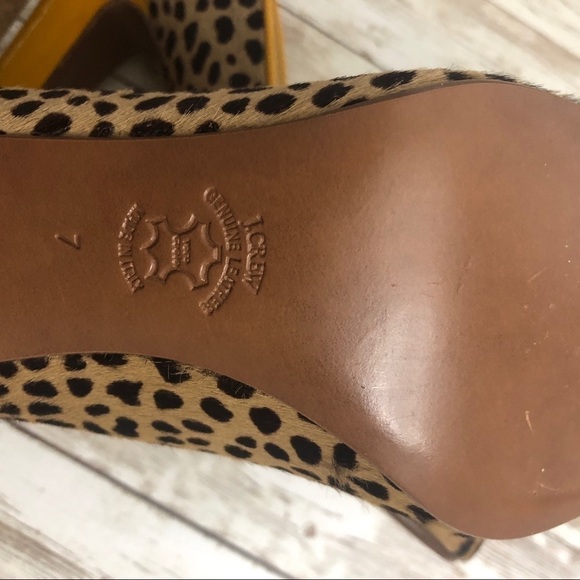 J. Crew Calf Hair Leopard Pumps with Mustard Yellow Trim - Picture 7 of 9